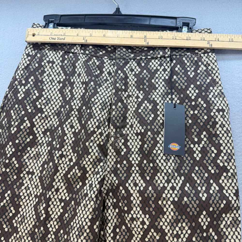 Dickies Khaki Pants Women's 4R Brown Snake Print High Rise Tapered Leg NWT - Picture 12 of 16